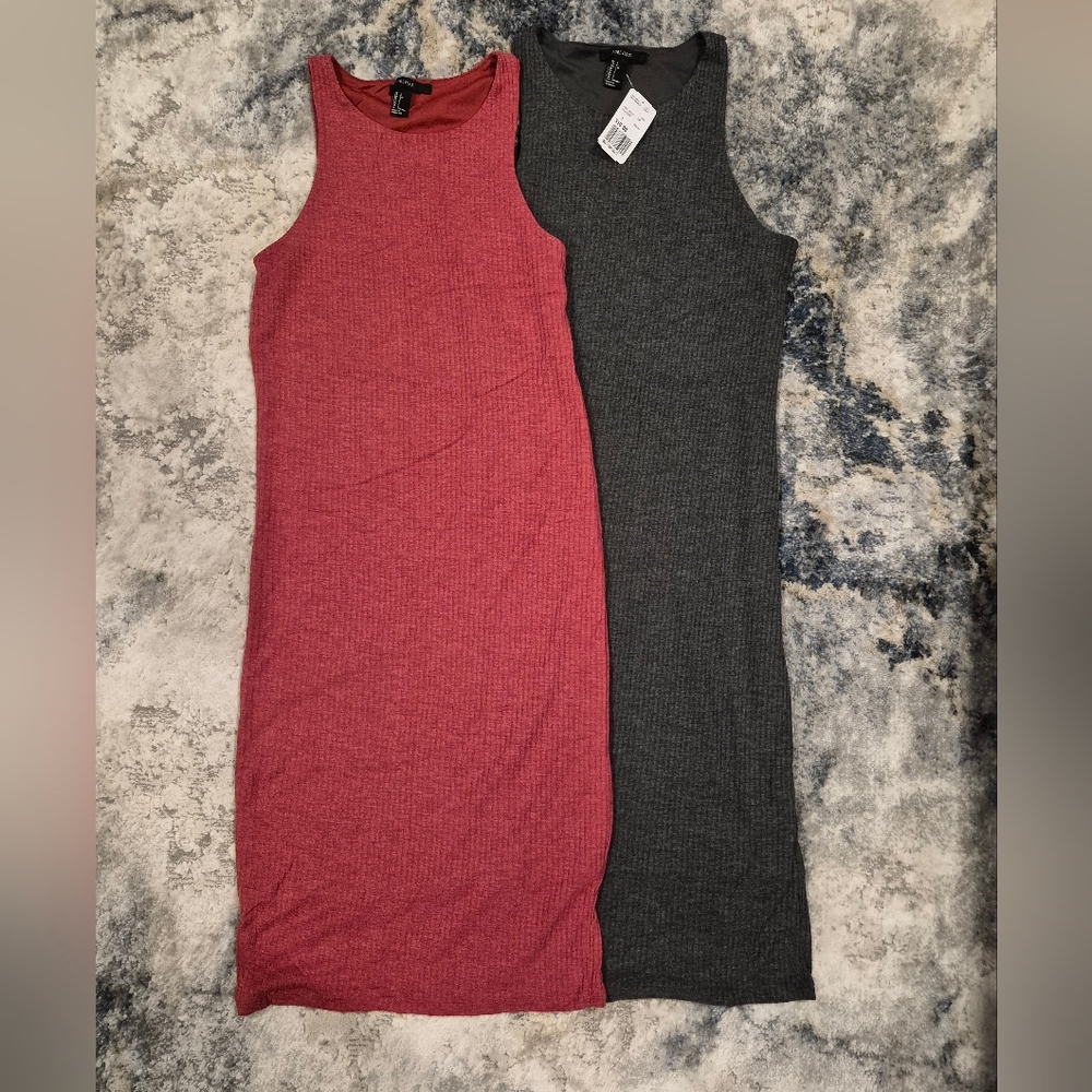 Forever 21 Red and Gray Midi Dresses